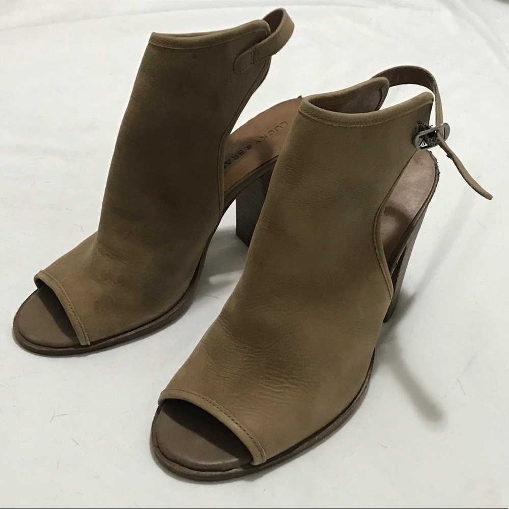 Lucky Brand open toe booties